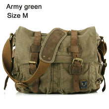 Load image into Gallery viewer, 2020 Fashion Vintage Leather Canvas Men&#39;s Messenger Bag Cotton Canvas Crossbody Bag Men Shoulder Bag Sling Casual Bag
