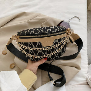 с доставкой Solid Color Chain Small Fanny Packs For Women 2020 winter Fashion Waist Packs Female Phone Purses Ladies Chest Bags
