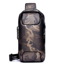 Load image into Gallery viewer, Men&#39;s Waterproof USB Oxford Crossbody Bag Anti-theft Shoulder Sling Bag Multifunction Short Travel Messenger Chest Pack For Male
