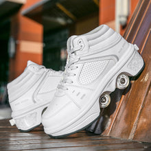 Load image into Gallery viewer, Sneakers Deformation Roller Skate Shoes Parkour Roller Shoes Sneakers With Four Wheels Running Shoes For Unisex Children Shoes
