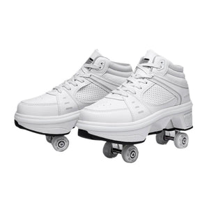 Sneakers Deformation Roller Skate Shoes Parkour Roller Shoes Sneakers With Four Wheels Running Shoes For Unisex Children Shoes