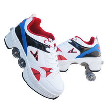 Load image into Gallery viewer, Sneakers Deformation Roller Skate Shoes Parkour Roller Shoes Sneakers With Four Wheels Running Shoes For Unisex Children Shoes
