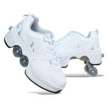 Load image into Gallery viewer, Sneakers Deformation Roller Skate Shoes Parkour Roller Shoes Sneakers With Four Wheels Running Shoes For Unisex Children Shoes
