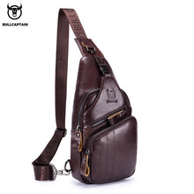 Load image into Gallery viewer, BULLCAPTAIN 2020 Genuine Leather chest bag for men casual messenger bags fashion men&#39;s chest pack large capacity Business bag&#39;s
