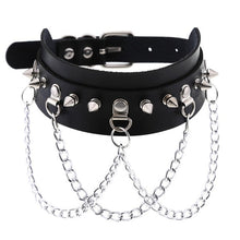 Load image into Gallery viewer, ZIMNO Sexy Punk Egirl Choker Collar Leather Choker Bondage Cosplay Goth Jewelry Women Gothic Male Necklace Harajuku Accessories

