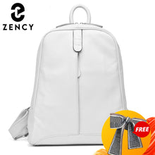 Load image into Gallery viewer, Zency 100% Soft Genuine Leather Fashion Women Backpack Casual Travel Back Pack Bag Preppy Style Girl&#39;s Schoolbag Laptop Knapsack
