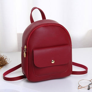 New Women's Backpack PU Leather Travel Shoulder Bag Shoulder Bag Girl Multifunctional Small School Backpack For Women Black