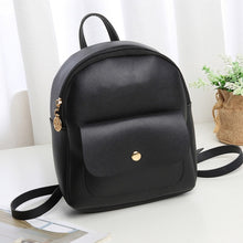 Load image into Gallery viewer, New Women&#39;s Backpack PU Leather Travel Shoulder Bag Shoulder Bag Girl Multifunctional Small School Backpack For Women Black
