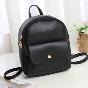 New Women's Backpack PU Leather Travel Shoulder Bag Shoulder Bag Girl Multifunctional Small School Backpack For Women Black