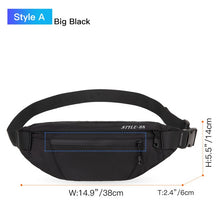 Load image into Gallery viewer, Hk Fanny Pack Black Waterproof Money Belt Bag Men Purse Teenager&#39;s Travel Wallet Belt Male Waist Bags Cigarette Case for Phone
