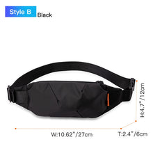 Load image into Gallery viewer, Hk Fanny Pack Black Waterproof Money Belt Bag Men Purse Teenager&#39;s Travel Wallet Belt Male Waist Bags Cigarette Case for Phone
