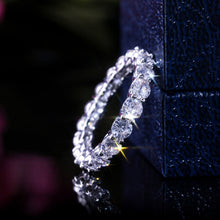 Load image into Gallery viewer, Handmade Eternity Promise Crystal Ring AAA Cz Zircon Engagement Wedding Band Rings for Women Men Finger Party Jewelry CRL1141
