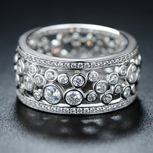 Load image into Gallery viewer, Handmade Eternity Promise Crystal Ring AAA Cz Zircon Engagement Wedding Band Rings for Women Men Finger Party Jewelry CRL1141
