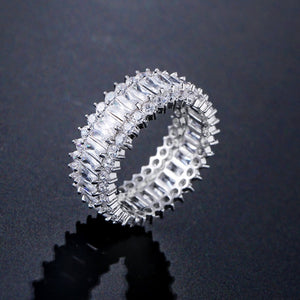 Handmade Eternity Promise Crystal Ring AAA Cz Zircon Engagement Wedding Band Rings for Women Men Finger Party Jewelry CRL1141