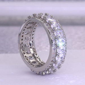 Handmade Eternity Promise Crystal Ring AAA Cz Zircon Engagement Wedding Band Rings for Women Men Finger Party Jewelry CRL1141