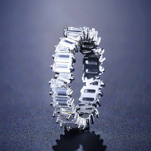 Handmade Eternity Promise Crystal Ring AAA Cz Zircon Engagement Wedding Band Rings for Women Men Finger Party Jewelry CRL1141