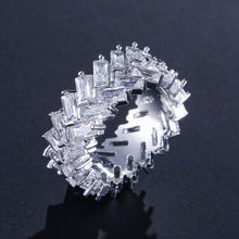 Load image into Gallery viewer, Handmade Eternity Promise Crystal Ring AAA Cz Zircon Engagement Wedding Band Rings for Women Men Finger Party Jewelry CRL1141
