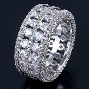 Handmade Eternity Promise Crystal Ring AAA Cz Zircon Engagement Wedding Band Rings for Women Men Finger Party Jewelry CRL1141