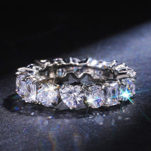 Load image into Gallery viewer, Handmade Eternity Promise Crystal Ring AAA Cz Zircon Engagement Wedding Band Rings for Women Men Finger Party Jewelry CRL1141
