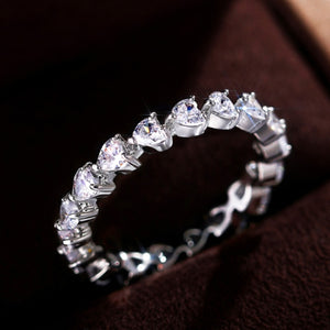 Handmade Eternity Promise Crystal Ring AAA Cz Zircon Engagement Wedding Band Rings for Women Men Finger Party Jewelry CRL1141