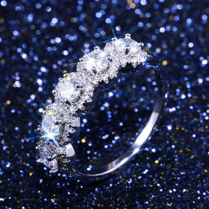 Handmade Eternity Promise Crystal Ring AAA Cz Zircon Engagement Wedding Band Rings for Women Men Finger Party Jewelry CRL1141