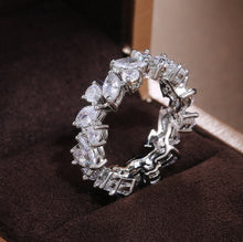 Load image into Gallery viewer, Handmade Eternity Promise Crystal Ring AAA Cz Zircon Engagement Wedding Band Rings for Women Men Finger Party Jewelry CRL1141

