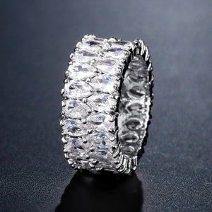 Handmade Eternity Promise Crystal Ring AAA Cz Zircon Engagement Wedding Band Rings for Women Men Finger Party Jewelry CRL1141