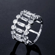 Load image into Gallery viewer, Handmade Eternity Promise Crystal Ring AAA Cz Zircon Engagement Wedding Band Rings for Women Men Finger Party Jewelry CRL1141

