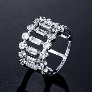 Handmade Eternity Promise Crystal Ring AAA Cz Zircon Engagement Wedding Band Rings for Women Men Finger Party Jewelry CRL1141