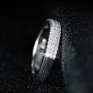 Handmade Eternity Promise Crystal Ring AAA Cz Zircon Engagement Wedding Band Rings for Women Men Finger Party Jewelry CRL1141