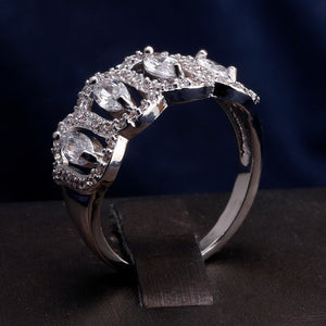 Handmade Eternity Promise Crystal Ring AAA Cz Zircon Engagement Wedding Band Rings for Women Men Finger Party Jewelry CRL1141