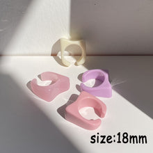 Load image into Gallery viewer, HUANZHI 2021 New Transparent Resin Acrylic Rhinestone Colourful Geometric Square Round Rings Set for Women Jewelry Party Gifts
