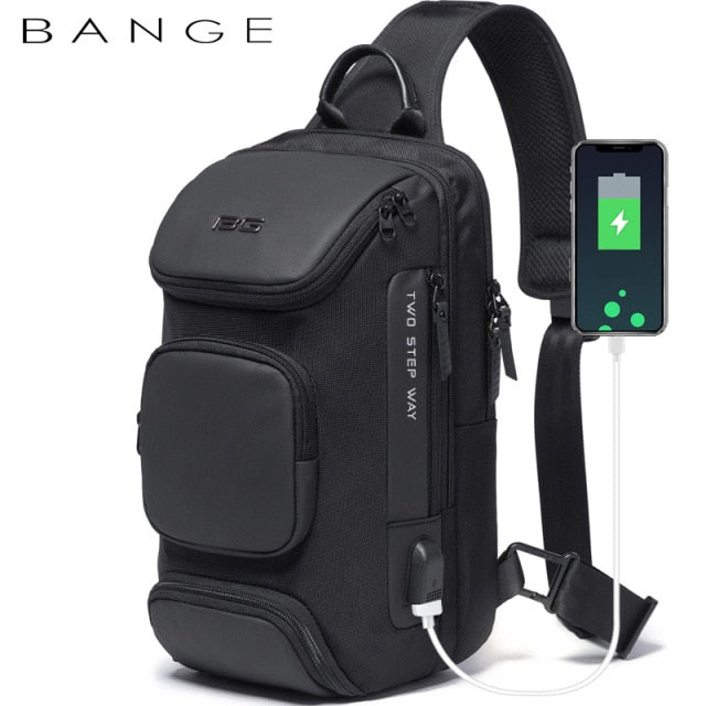 BANGE Anti-theft New Multifunction Crossbody Bag for Men Shoulder Messenger Bags Male Waterproof Short Trip Chest Bag Pack