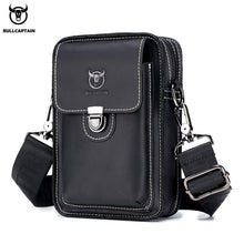 Load image into Gallery viewer, BULLCAPTAIN Crazy horse leather Male Waist Pack Phone Pouch Bags Waist Bag Men&#39;s Small chest Shoulder Belt Bag back pack075
