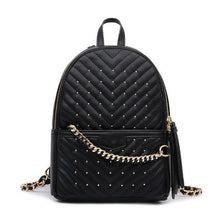 Load image into Gallery viewer, European and American style backpack ladies fashion all-match Lingge travel storage bag PU backpack
