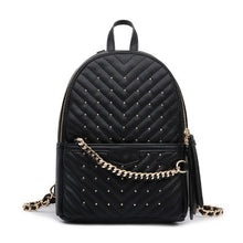 Load image into Gallery viewer, European and American style backpack ladies fashion all-match Lingge travel storage bag PU backpack
