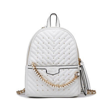 Load image into Gallery viewer, European and American style backpack ladies fashion all-match Lingge travel storage bag PU backpack
