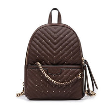 Load image into Gallery viewer, European and American style backpack ladies fashion all-match Lingge travel storage bag PU backpack
