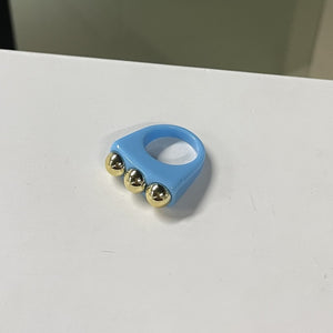 HUANGZHI 2021 New Golden Bead Transparent Resin Acrylic Square Rings For Women Friends Couple Jewelry Trendy Travel