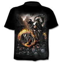 Load image into Gallery viewer, 2021 new hot sale men&#39;s motorcycle punk T-shirt 3d printing skull casual retro hip-hop style oversized fashionable and comfortab
