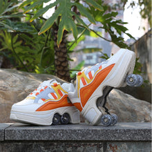 Load image into Gallery viewer, Deformation Sneakers Roller Shoes  Colorful Roller Skate Shoes Fashion Trend For Unisex Children Parkour Running Skating Shoes
