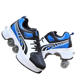 Deformation Sneakers Roller Shoes  Colorful Roller Skate Shoes Fashion Trend For Unisex Children Parkour Running Skating Shoes