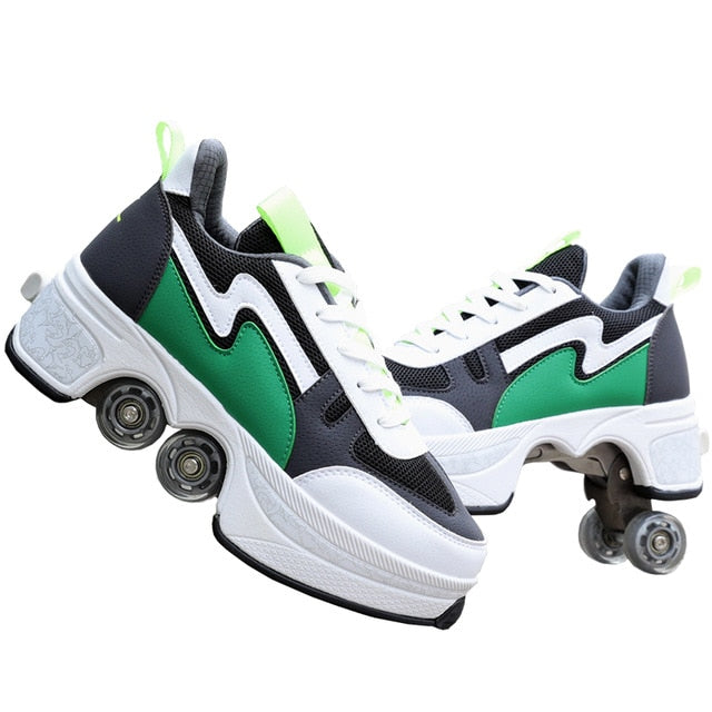 Deformation Sneakers Roller Shoes  Colorful Roller Skate Shoes Fashion Trend For Unisex Children Parkour Running Skating Shoes
