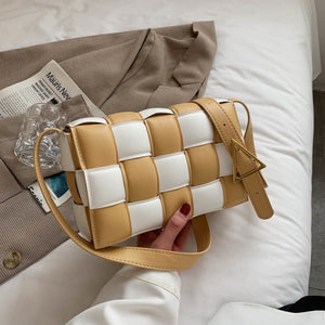 Woven Design Crossbody Bags For Women 2021 Fashion Trend PU Leather Shoulder Bag Solid Color Soft Purses And Handbags Female Bag