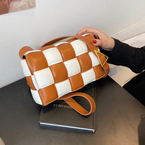 Woven Design Crossbody Bags For Women 2021 Fashion Trend PU Leather Shoulder Bag Solid Color Soft Purses And Handbags Female Bag