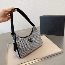 Load image into Gallery viewer, New Fashion Shoulder Bag Ladies Womens Leather Canvas Underarm Bag Weave Flap Bag Square Crossbody bags Handbags Girls Purse
