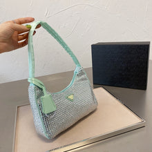 Load image into Gallery viewer, New Fashion Shoulder Bag Ladies Womens Leather Canvas Underarm Bag Weave Flap Bag Square Crossbody bags Handbags Girls Purse
