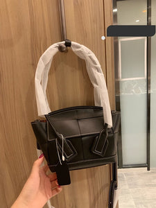 New Fashion Shoulder Bag Ladies Womens Leather Canvas Underarm Bag Weave Flap Bag Square Crossbody bags Handbags Girls Purse