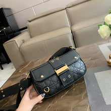 Load image into Gallery viewer, New Fashion Shoulder Bag Ladies Womens Leather Canvas Underarm Bag Weave Flap Bag Square Crossbody bags Handbags Girls Purse
