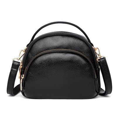 Black Casual Square Tote Bags for Women Genuine Leather Shoulder Bag Women's Luxury Handbags Fashion Flap Messenger Bags